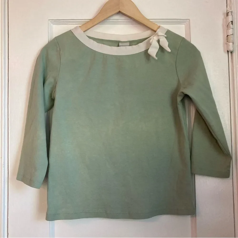 Vintage Y2K Old Navy Mint Green Long Sleeve Cotton Top Kids XXL